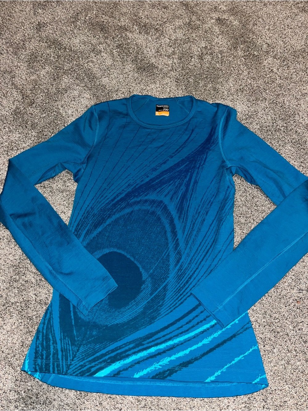 Icebreaker Merino Bodyfit 200 Womens Small Teal Long Sleeve Base Layer
